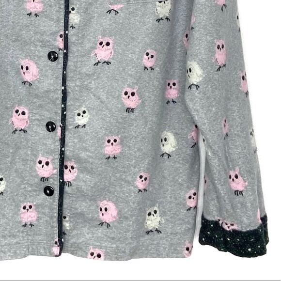 Munki Munki Owl Print PJ Top Medium - Picture 5 of 7